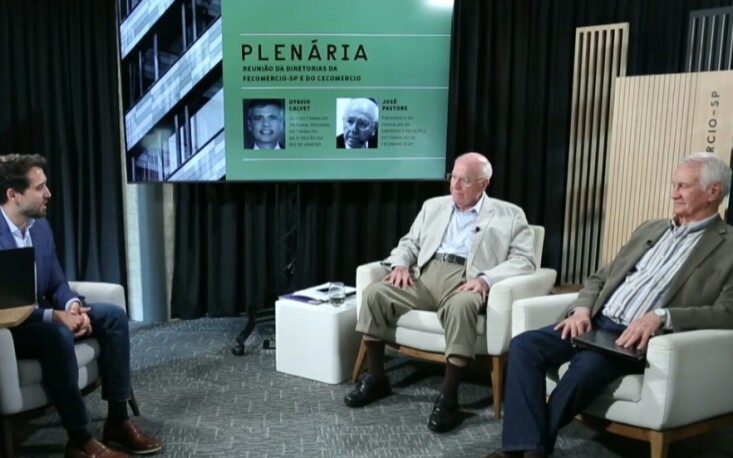 Ivo Dall'Acqua Júnior e José Pastore debatem os temas trabalhistas mais relevantes no momento. (Foto: Divulgação/FecomercioSP)