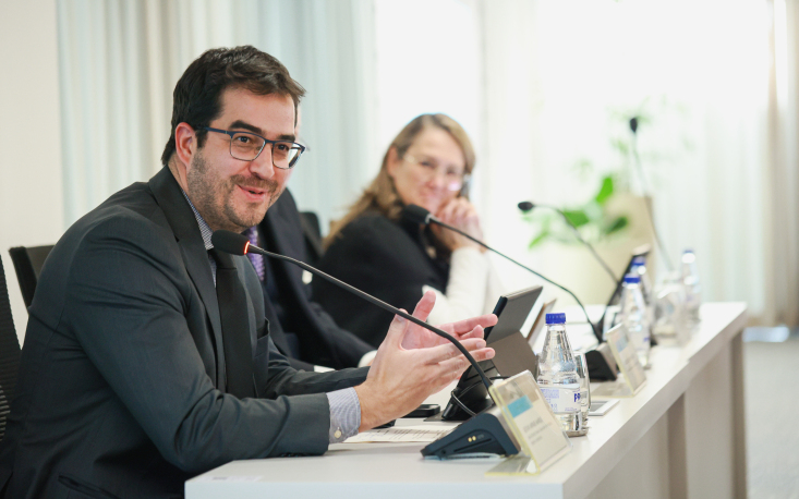 Gustavo Andrade Manrique explica a operação dos programas de conformidade fiscal. (Foto: Edilson Dias/FecomercioSP)